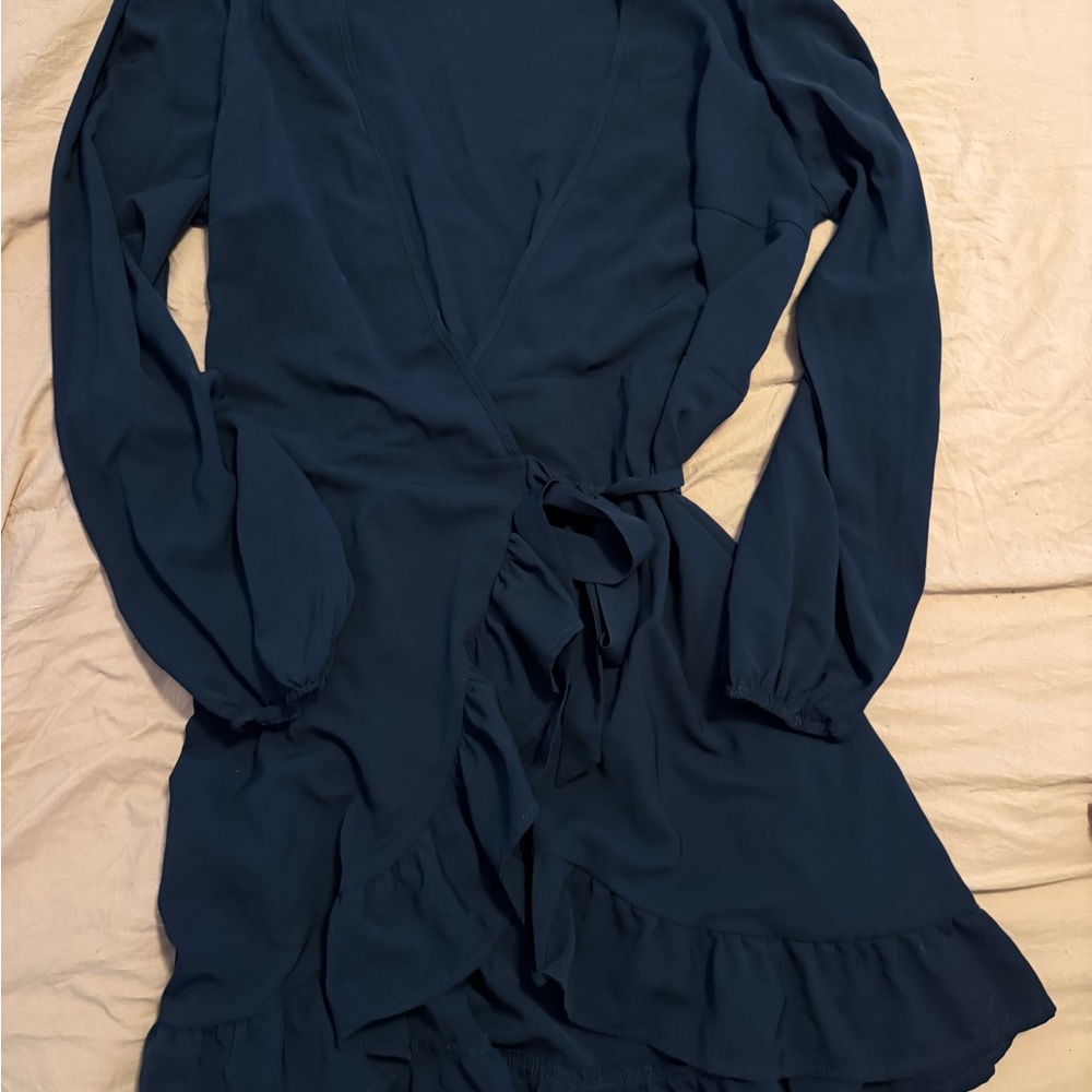 Elegant Navy Wrap Dress